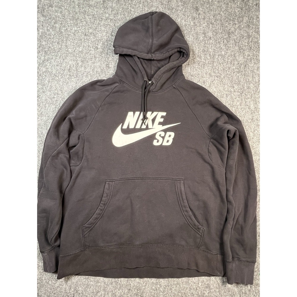 Vintage NIKE SB Sportsware ICON Hoodie Medium Black Pullover Pockets  AJ9733-010